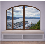 Fenêtre Cintrée 2 Vantaux et 1 Fixe Latéral Aluminium