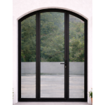 Porte d'Entrée Cintrée 1 Vantail et 2 Fixes Latéraux Aluminium