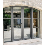 Porte d'Entrée Cintrée 2 Vantaux et 2 Fixes Latéraux Aluminium