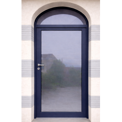 Porte d'Entrée Cintrée 1 Vantail et Imposte Fixe Aluminium