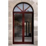 Porte d'Entrée Cintrée 2 Vantaux et Imposte Fixe Aluminium