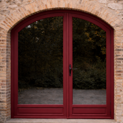 Porte d'Entrée Cintrée 1 Vantail et 1 Fixe Latéral Aluminium