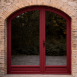 Porte d'Entrée Cintrée 1 Vantail et 1 Fixe Latéral Aluminium
