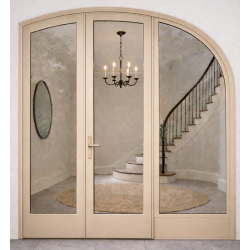 Porte d'Entrée Cintrée 2 Vantaux et 1 Fixe Latéral Aluminium