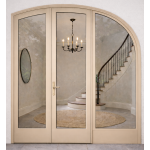 Porte d'Entrée Cintrée 2 Vantaux et 1 Fixe Latéral Aluminium