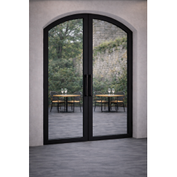 Porte Lourde Cintrée 2 Vantaux Aluminium