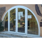 Porte Lourde Cintrée 2 Vantaux et 2 Fixes Latéraux Aluminium