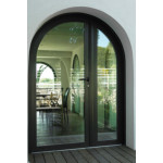 Porte Lourde Cintrée 1 Vantail et 1 Fixe Latéral Aluminium