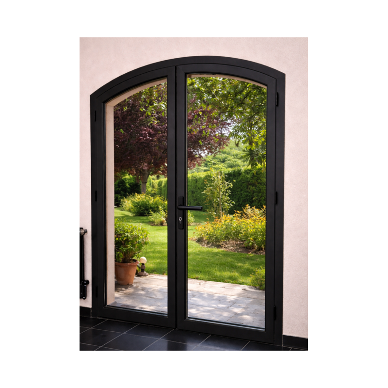 Porte d'Entrée Cintrée 2 Vantaux Aluminium