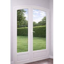 Porte Fenêtre à Serrure Cintrée 1 Vantail et 1 Fixe Latéral Aluminium