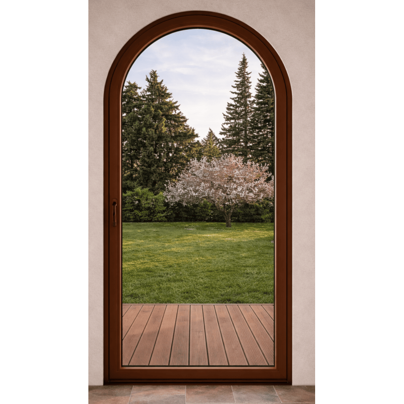 Porte Fenêtre Crémone Cintrée 1 Vantail Aluminium