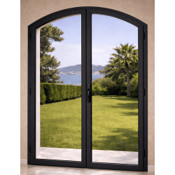Porte Fenêtre Crémone Cintrée 2 Vantaux Aluminium