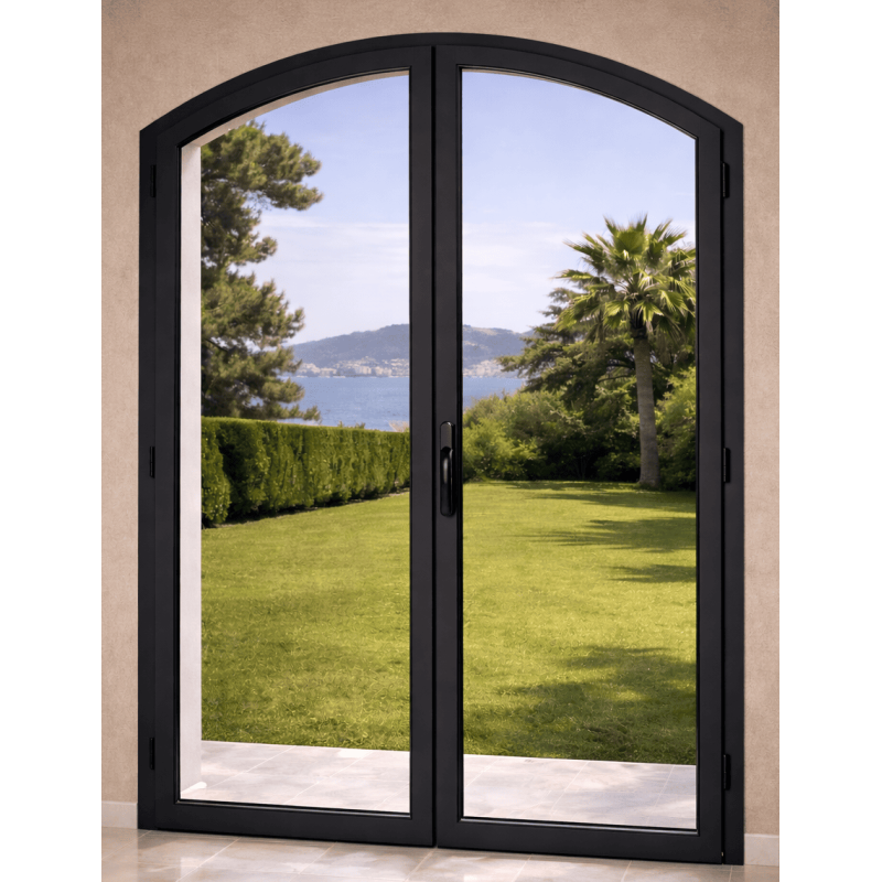 Porte Fenêtre Crémone Cintrée 2 Vantaux Aluminium