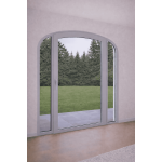 Porte Fenêtre Crémone Cintrée 1 Vantail et 2 Fixes Latéraux Aluminium