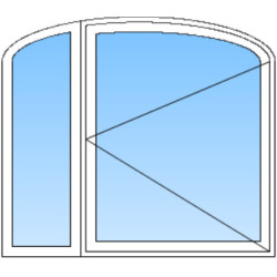 Fenêtre Cintrée 1 Vantail et 1 Fixe Latéral Aluminium
