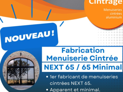 ALCO CINTRAGE : 1er fabricant de menuiserie TECHNAL NEXT 65 cintrée